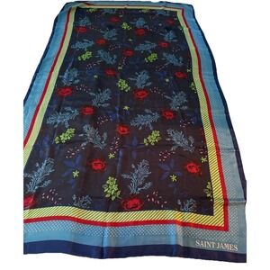 Saint James XL Silk Scarf Flowers